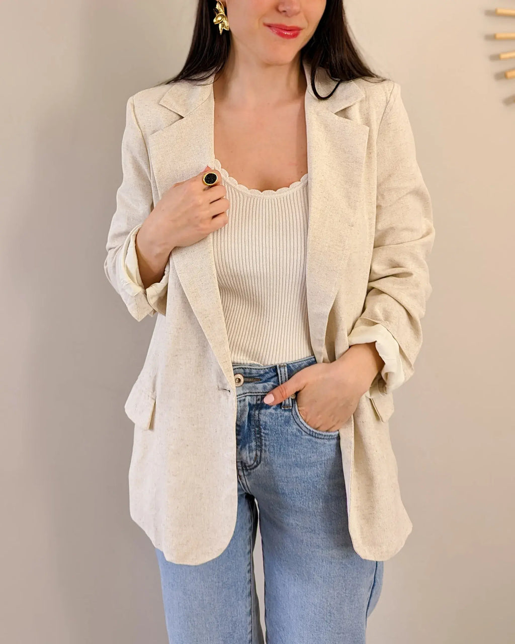 Chaqueta tipo blazer - Océane Beige