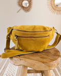 Velvet Leather Belt Bag - Hunter Yellow