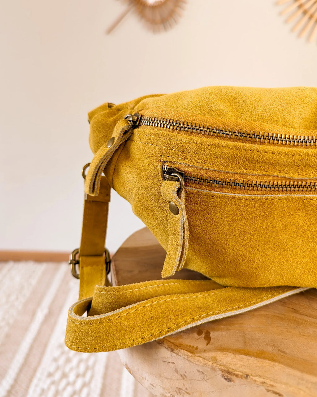 Velvet Leather Belt Bag - Hunter Yellow