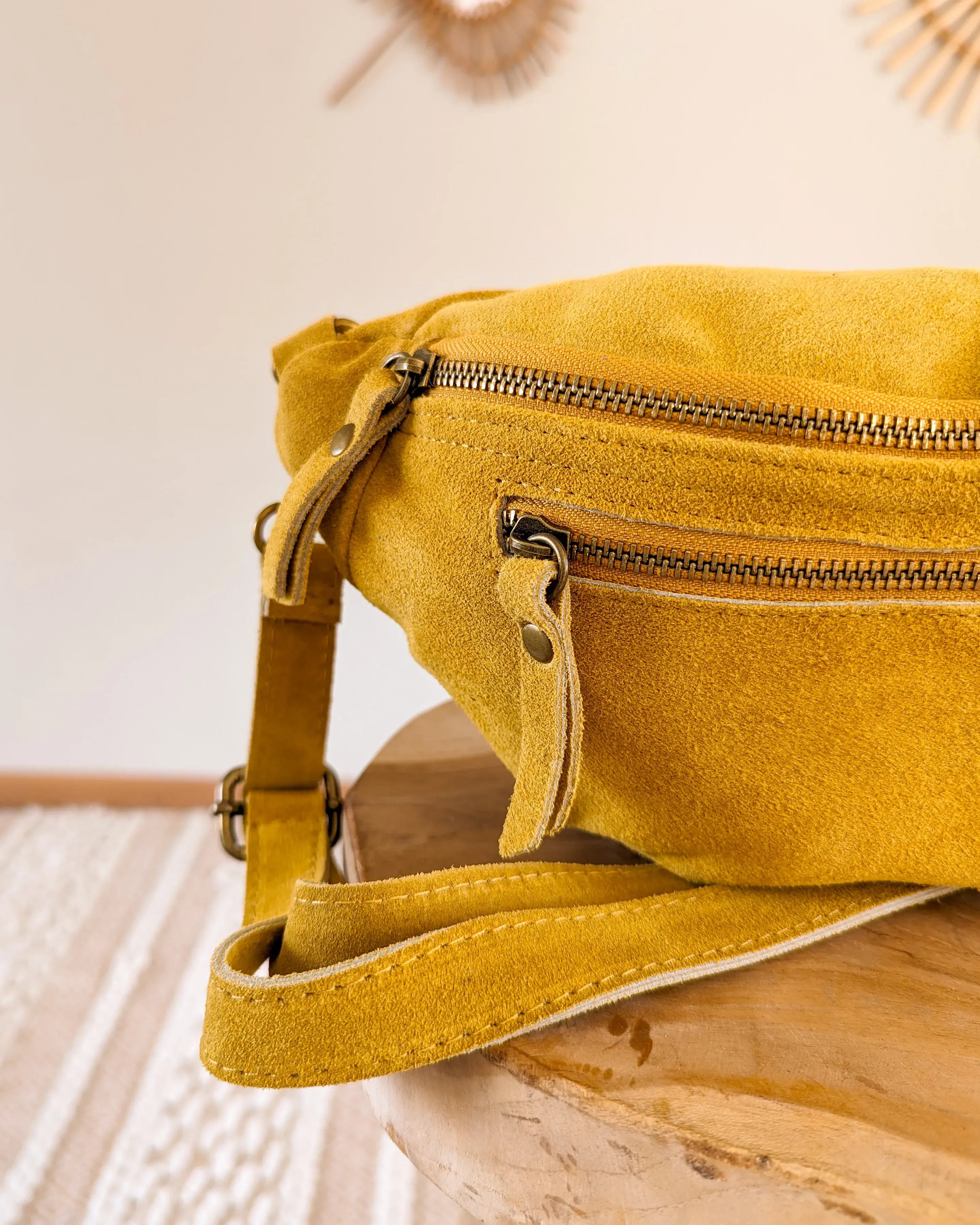 Velvet Leather Belt Bag - Hunter Yellow
