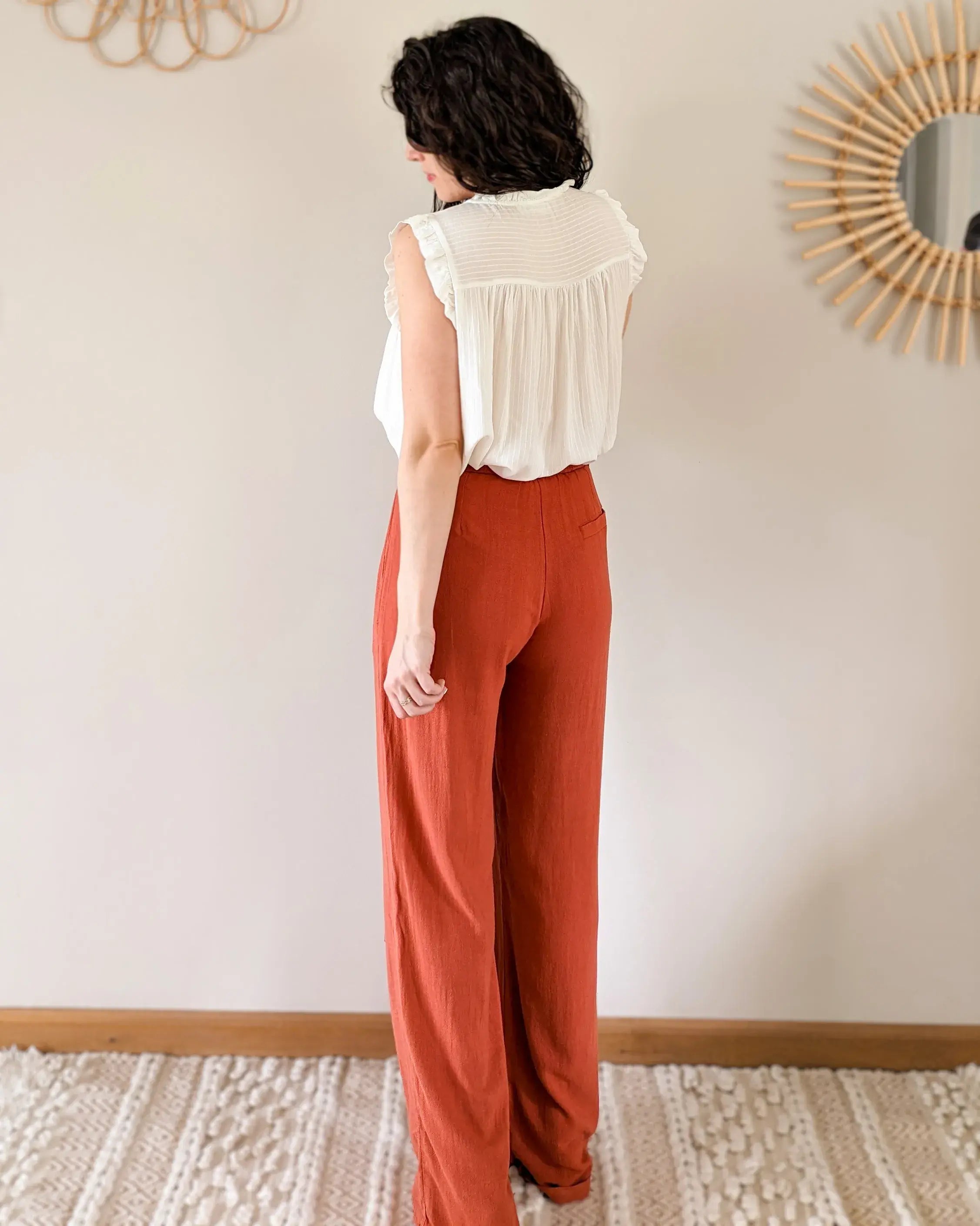 Pantalón de lino - Darren Terracotta