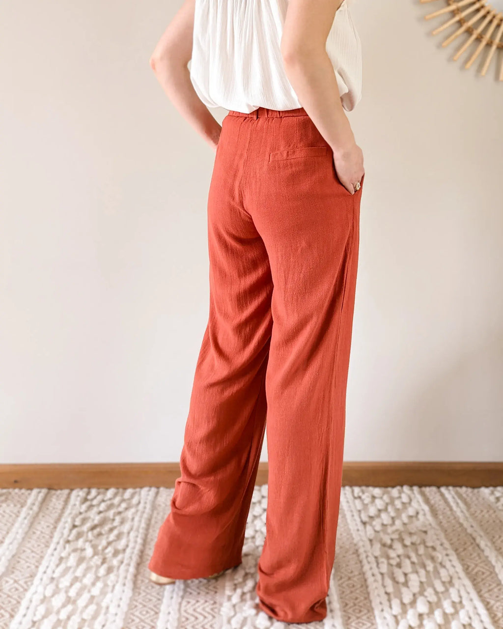 Pantalón de lino - Darren Terracotta