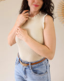 Top À Paillettes - Capu Beige