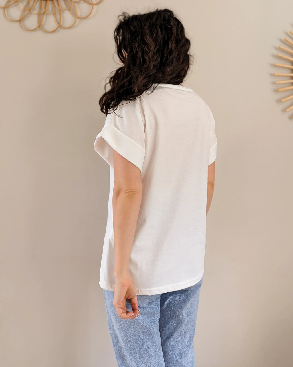 White T-Shirt - Champagne