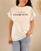 White T-Shirt - Champagne
