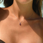 Pendentif " Carré De Rhodolite" D0,03/1 Rh1,25/1 - Or Blanc