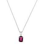 Pendentif " Carré De Rhodolite" D0,03/1 Rh1,25/1 - Or Blanc