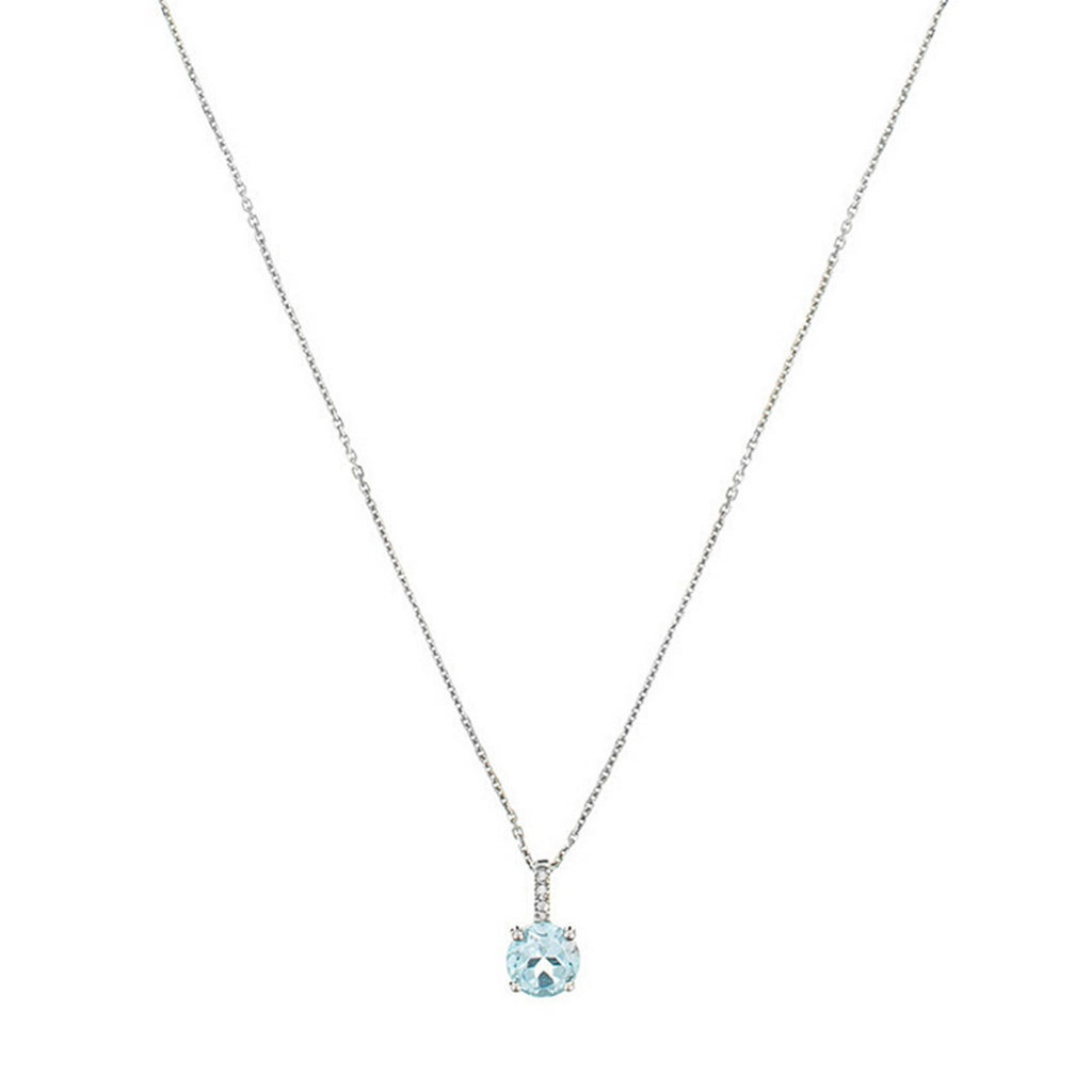 Pendentif "Blue Light" Diamant 0,01/2 Topaze 0,95/1 - Or Blanc