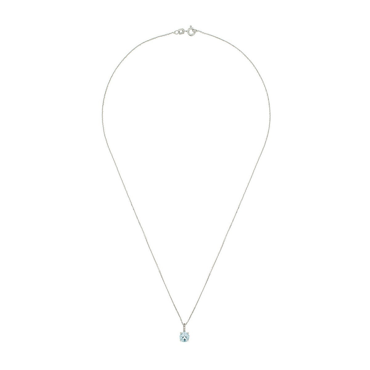 Pendentif "Blue Light" Diamant 0,01/2 Topaze 0,95/1 - Or Blanc