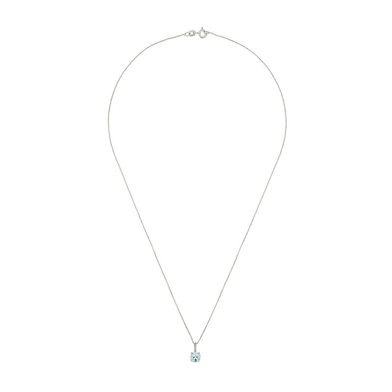 "Blue Light" Pendant: Diamond 0.01/2, Topaz 0.95/1 - White Gold 375/1000