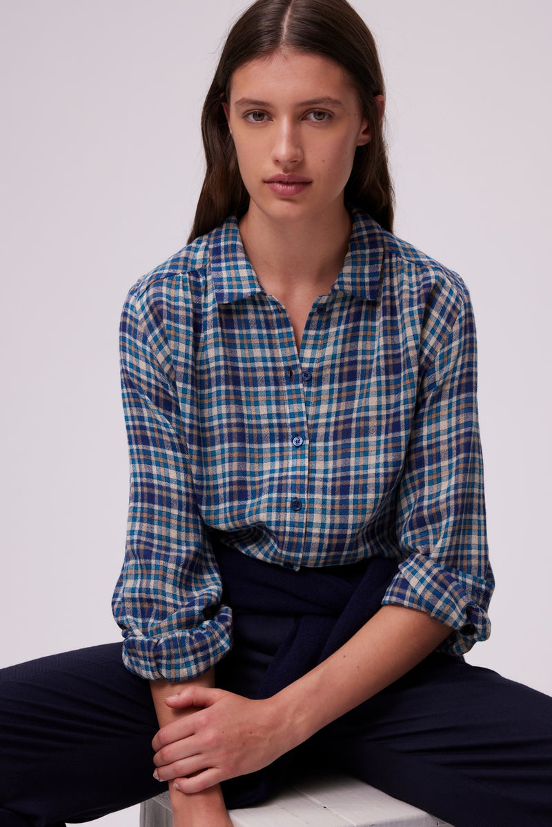 Chemise Chrysta - Bleu Orageux