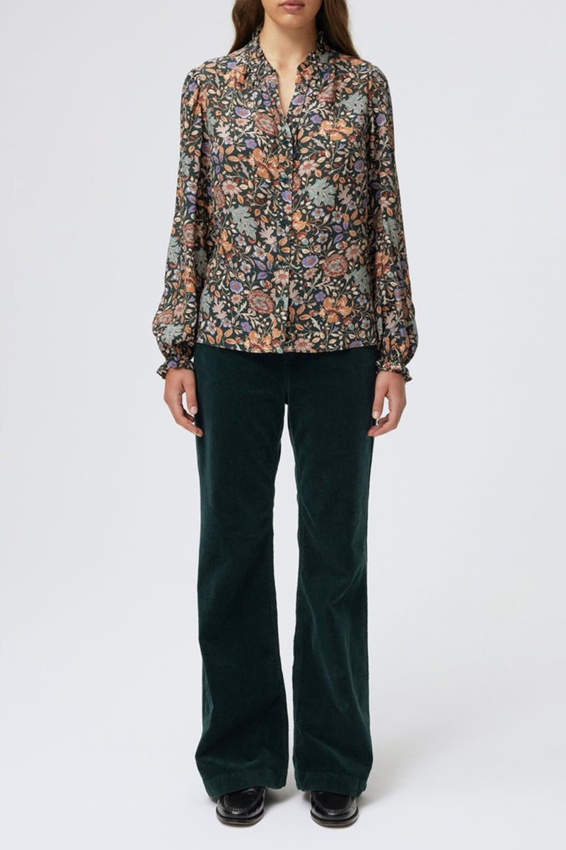 Top Celeste - Verde oscuro