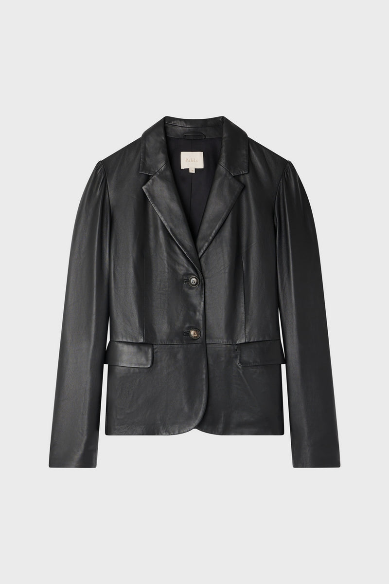 Veste Cuir Yekel - Noir