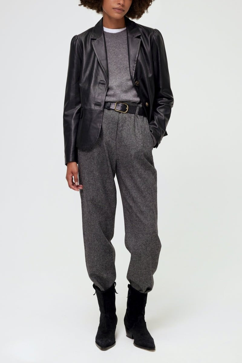 Veste Cuir Yekel - Noir