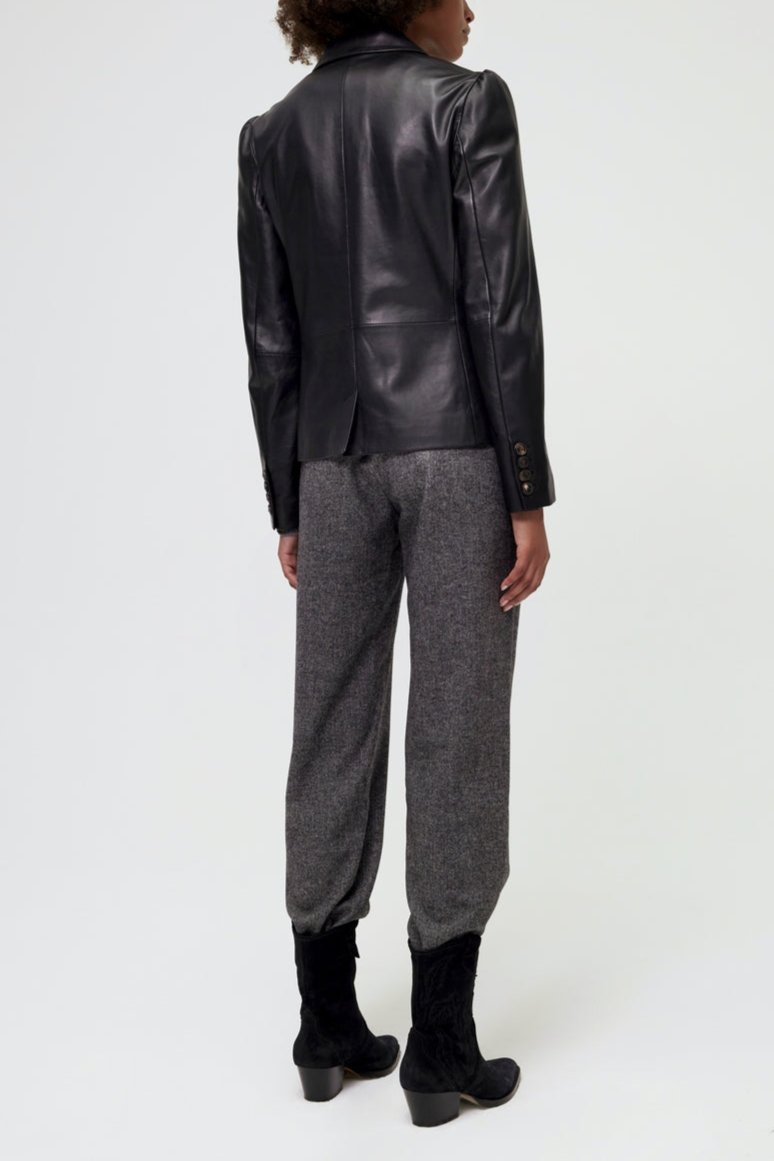 Veste Cuir Yekel - Noir