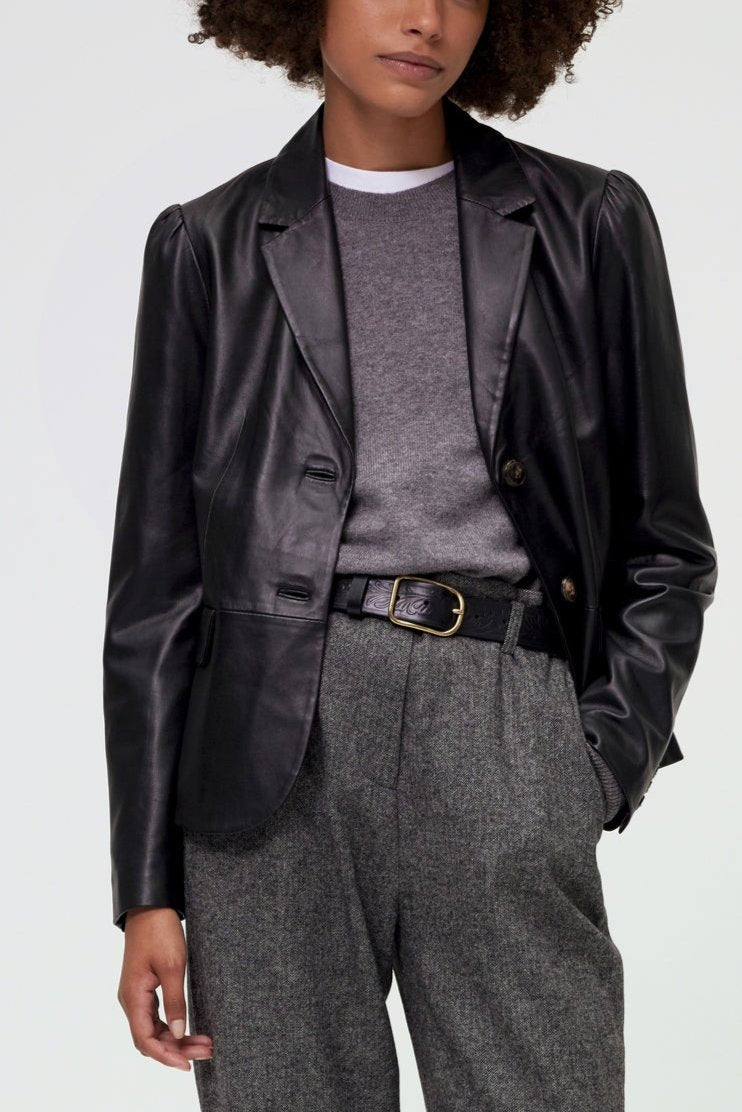 Veste Cuir Yekel - Noir