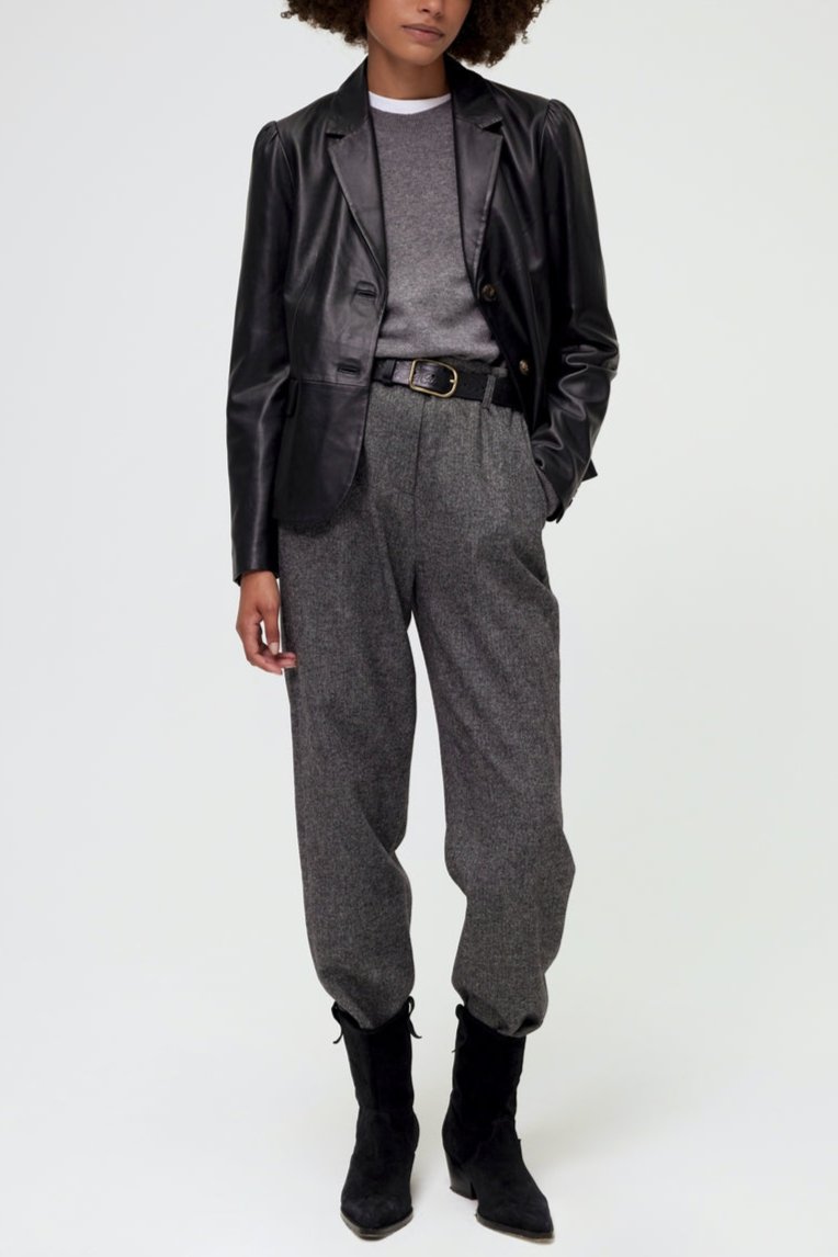 Veste Cuir Yekel - Noir