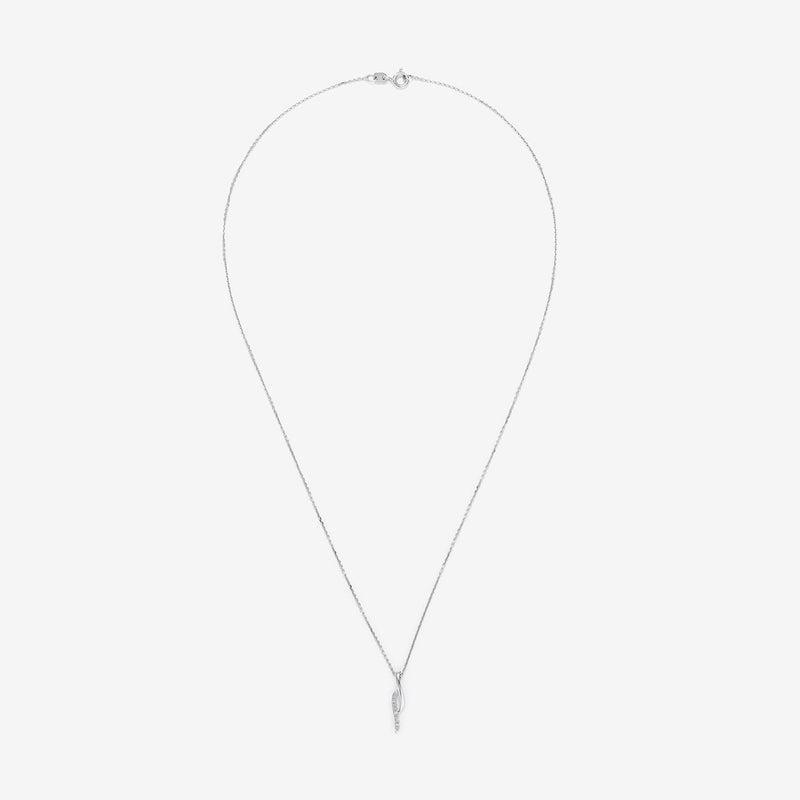 "Life" Pendant with 0.02ct/3 Diamonds - 375/1000 White Gold