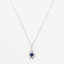 Pendentif "Blue Tear" D0,05/10 + S0,57/1 - Or Blanc 375/1000