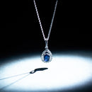 Pendentif "Blue Tear" D0,05/10 + S0,57/1 - Or Blanc 375/1000