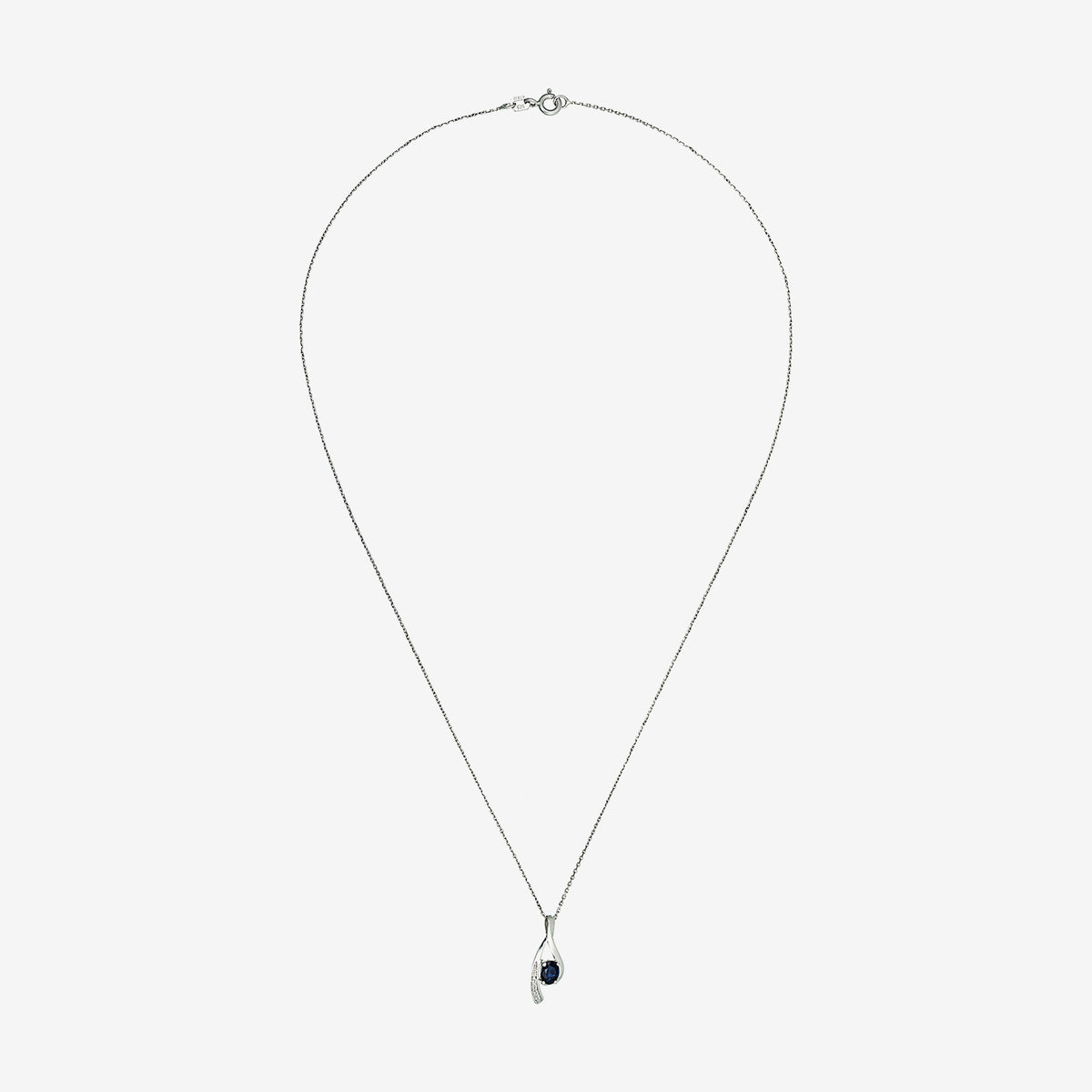Pendentif "Lana" Diamants 0,02Ct/5 + Saphir 0,57Ct/1