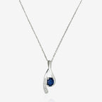 Pendentif "Lana" Diamants 0,02Ct/5 + Saphir 0,57Ct/1