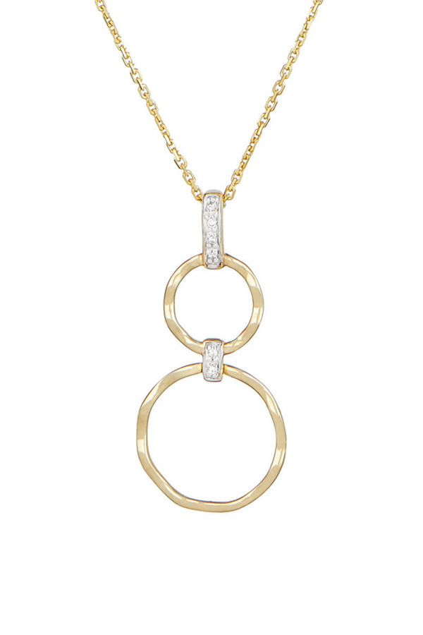 Pendentif "Gold Circles" Diamants 0,02/6