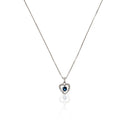 Pendentif "Heart" Diamants: 0,02Ct/7 Et Sapphir: 0,16Ct/1 - Or Blanc 375/1000