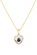 Hänge "Heart" diamanter 0,02 ct/7 och safir 0,16 ct/1