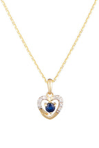 Hänge "Heart" diamanter 0,02 ct/7 och safir 0,16 ct/1