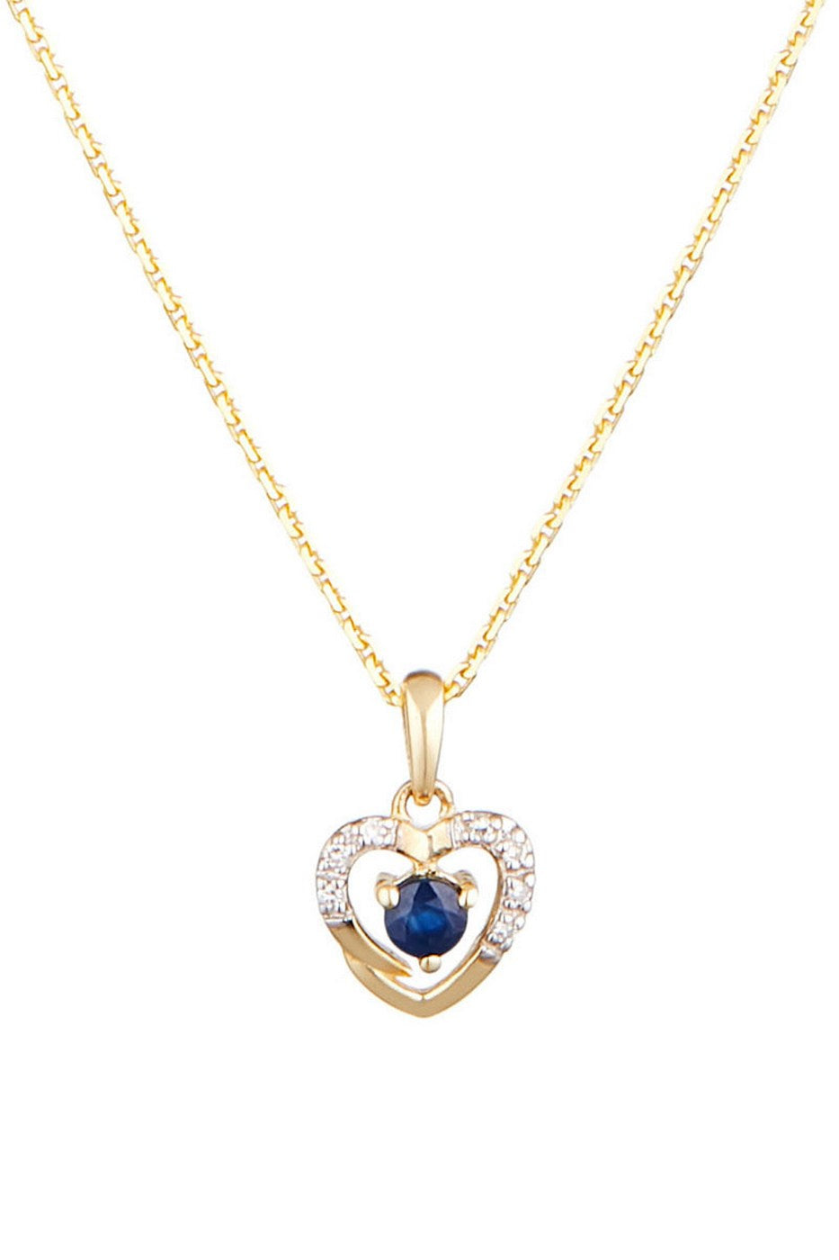 Hänge "Heart" diamanter 0,02 ct/7 och safir 0,16 ct/1