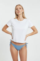 Bas Bikini Lame - Marine