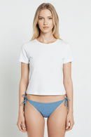 Bas Bikini Lame - Marine