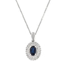 Pendentif "Palawan" Diamants 0,15Cts/45 + Saphir 0,65Cts/1 - Or Blanc 375/1000