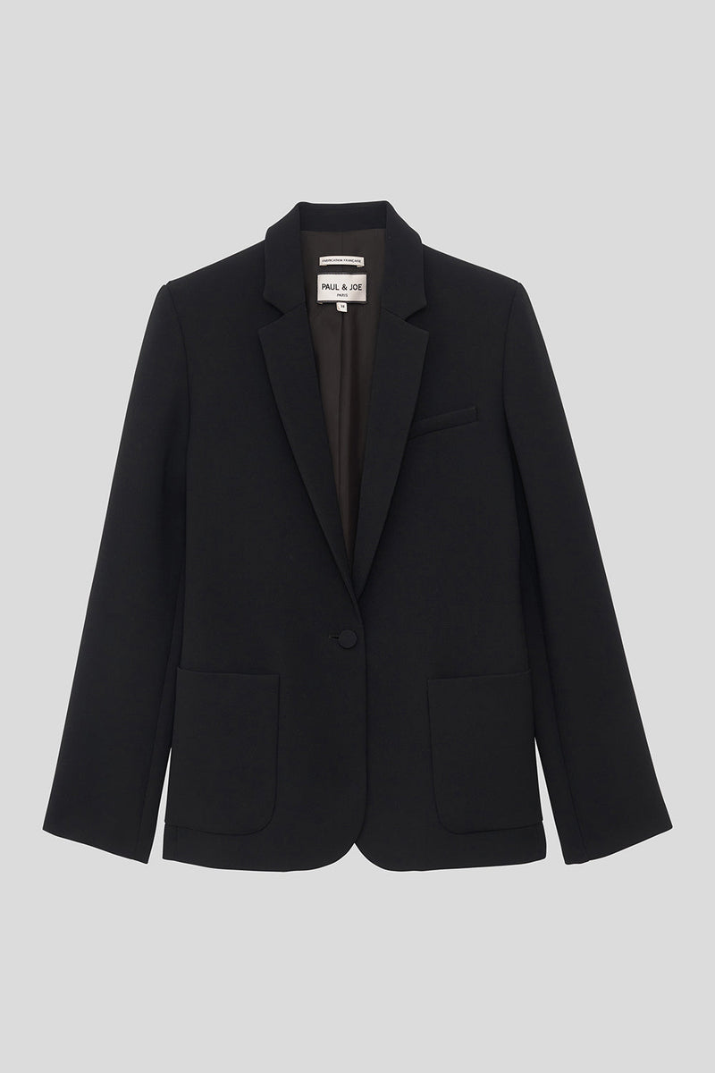 Packshot fitted suit jacket - black