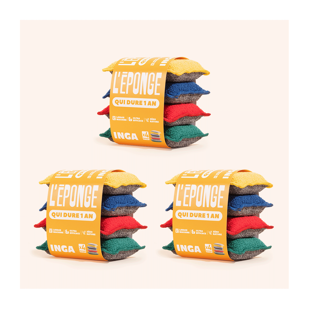 Washable Sponges - 4 Colors - 12 Sponges