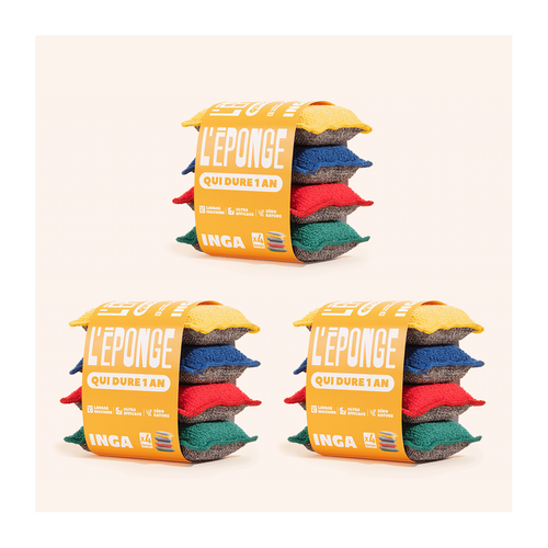Éponges Lavables - 4 Couleurs - 12 éponges