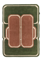White Cedar – Alfombra de lana verde y marrón White Cedar