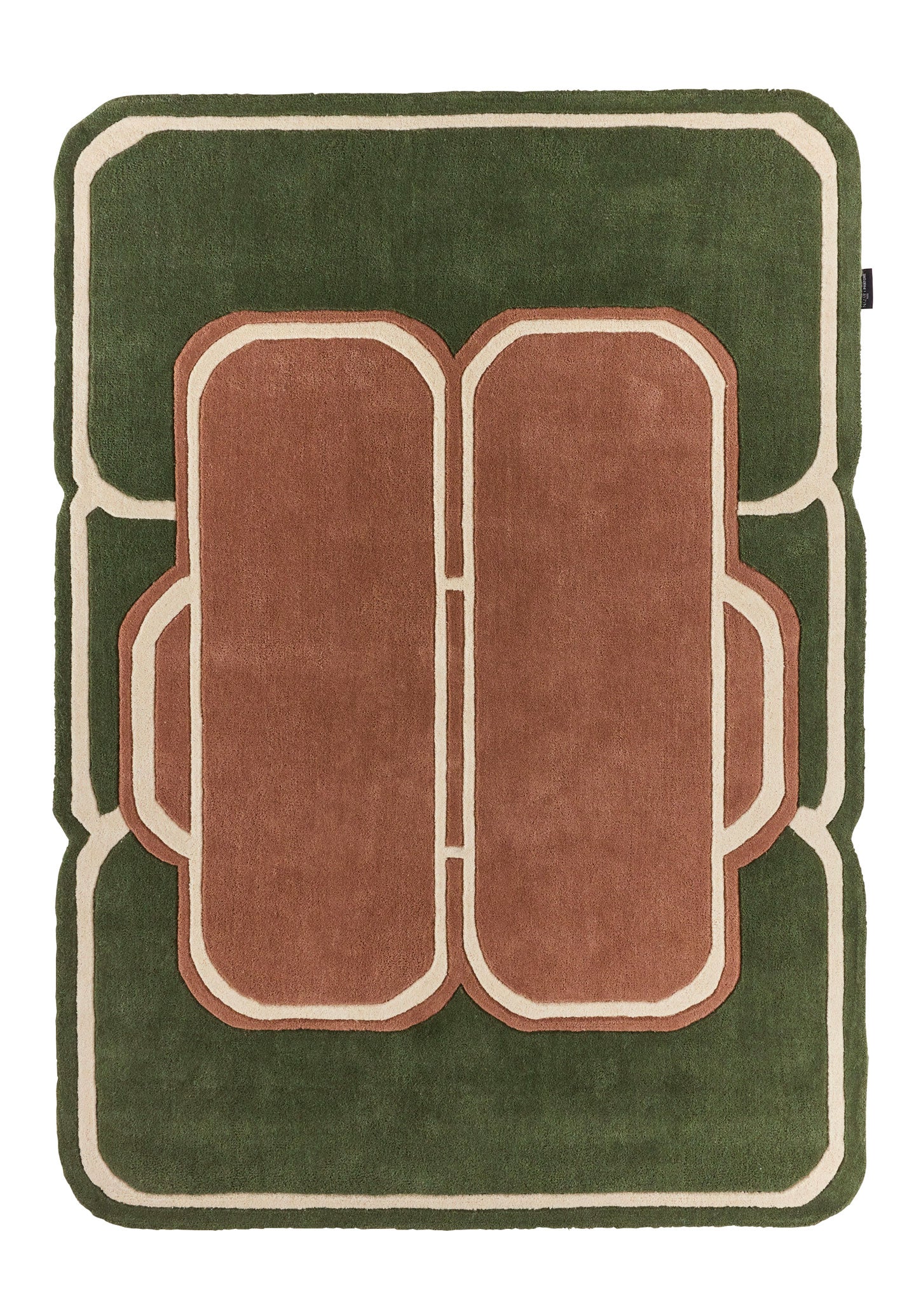 White Cedar – Alfombra de lana verde y marrón White Cedar