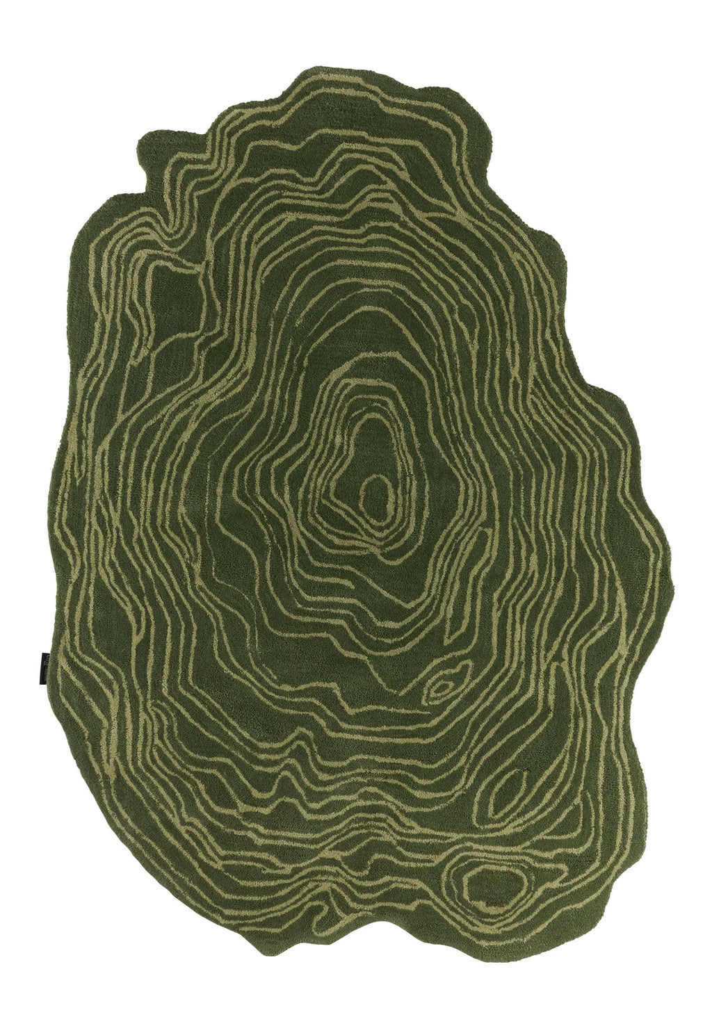 Cedro Blanco – Alfombra De Lana Con Forma Orgánica – Verde Cedro Blanco