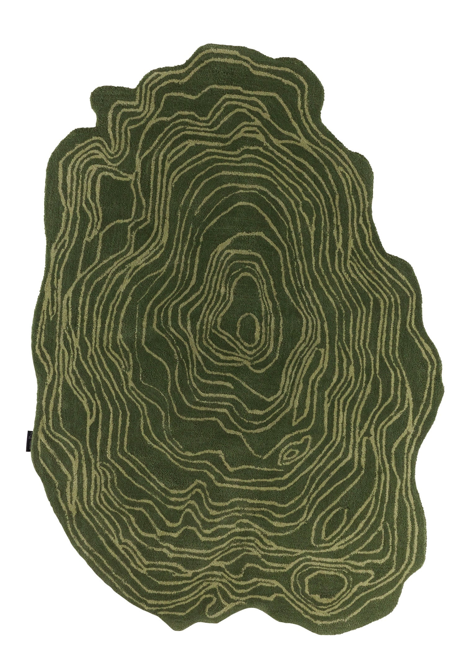 Cedro Blanco – Alfombra De Lana Con Forma Orgánica – Verde Cedro Blanco
