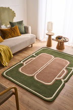 White Cedar – Alfombra de lana verde y marrón White Cedar