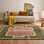 White Cedar – Alfombra de lana verde y marrón White Cedar