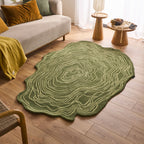Cedro Blanco – Alfombra De Lana Con Forma Orgánica – Verde Cedro Blanco