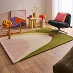 Sucreful Cloud – Sucreful Cloud Multicolored Green and Pink Wool Rug