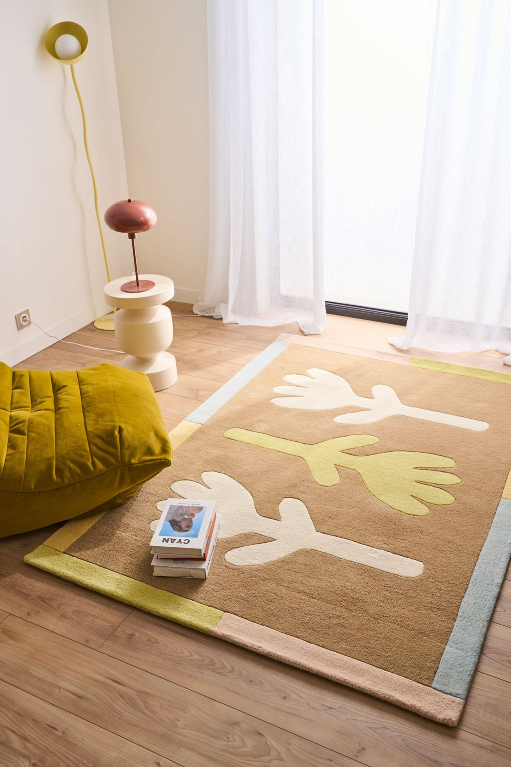Rayon tend – Pastel wool rug with floral patterns Rayon tend