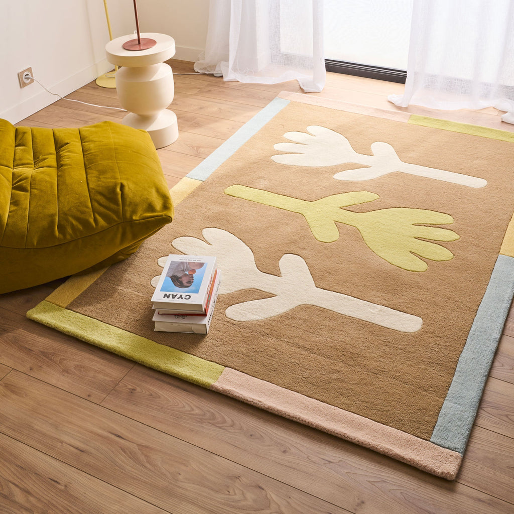 Rayon tend – Pastel wool rug with floral patterns Rayon tend