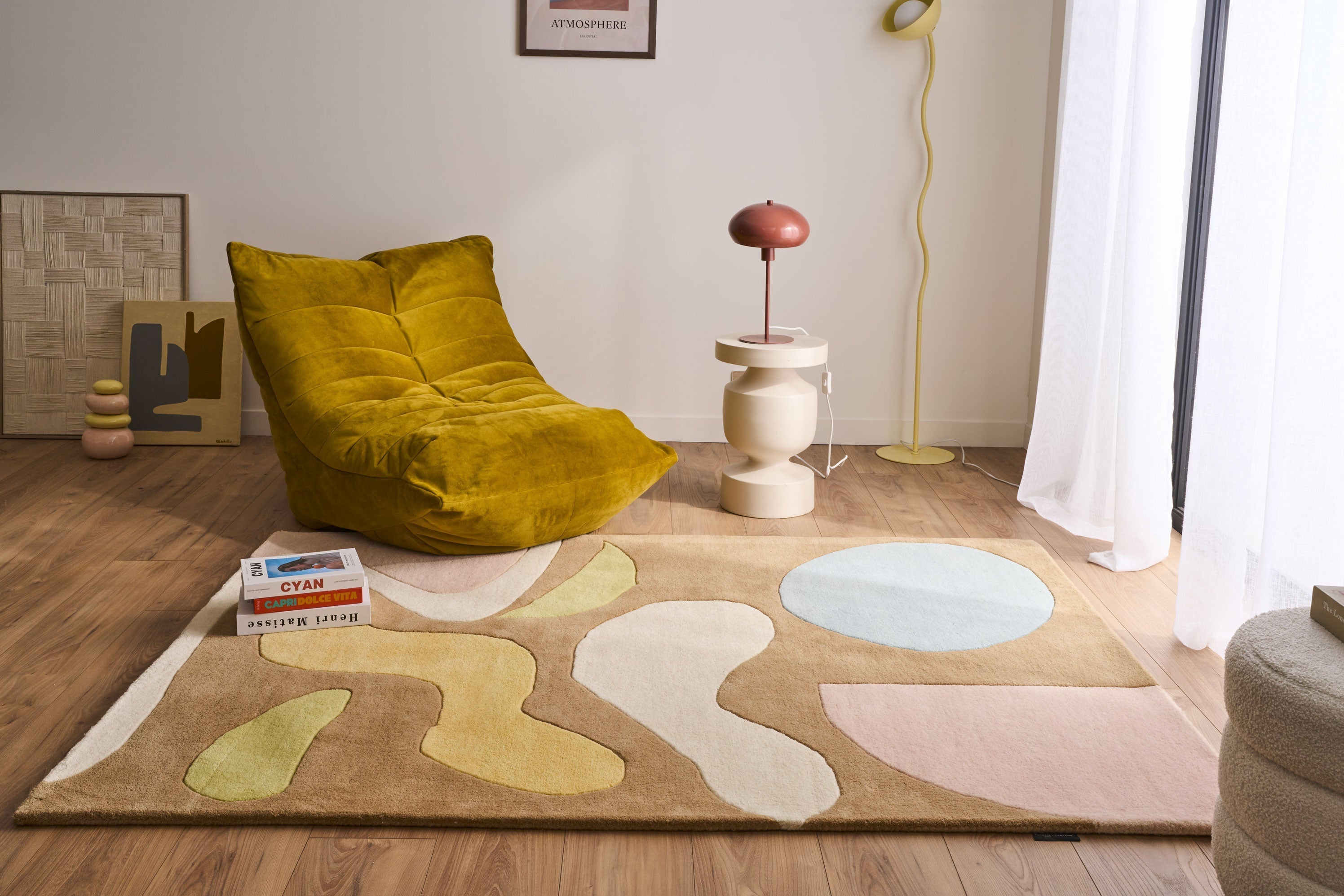 Soft Rayon – Alfombra de lana de diseño en colores pastel Soft Rayon