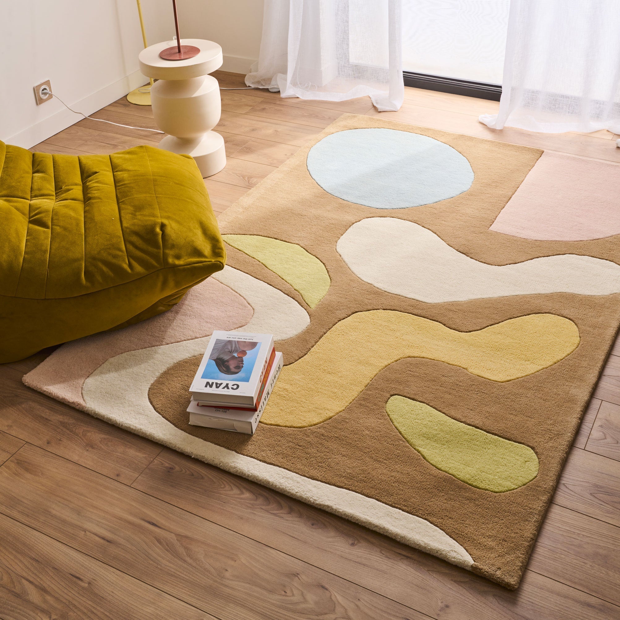 Soft Rayon – Alfombra de lana de diseño en colores pastel Soft Rayon