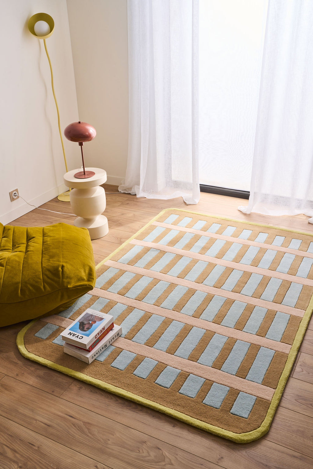 Rayon tend – Modern multi-colored wool rug Rayon tend